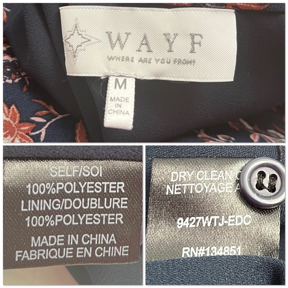 WAYF boho dress in navy floral M - Picture 7 of 11